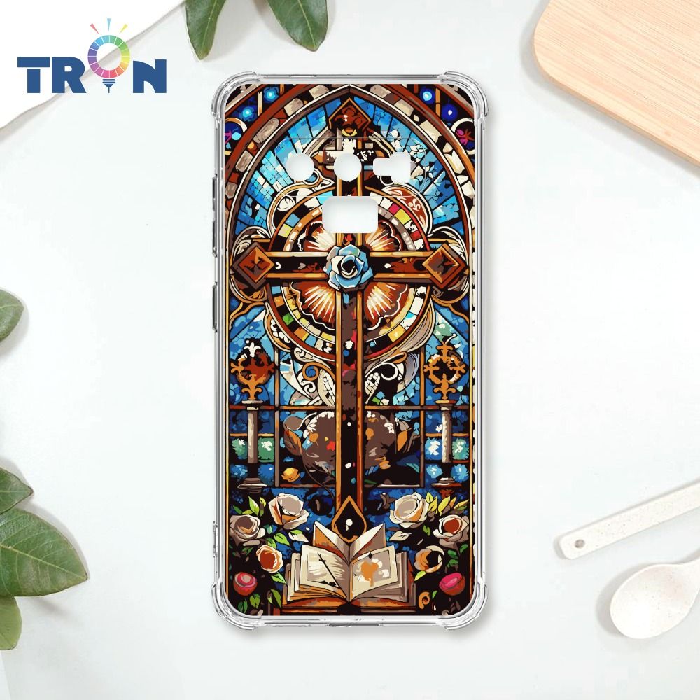  TRON 三星 NOTE 9 十字架彩繪玻璃 四角防摔殼 手機殼