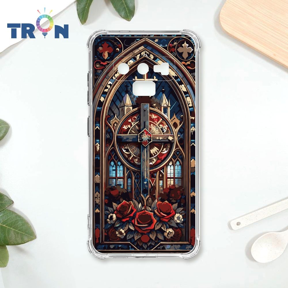  TRON 三星 NOTE 9 十字架彩繪玻璃 四角防摔殼 手機殼