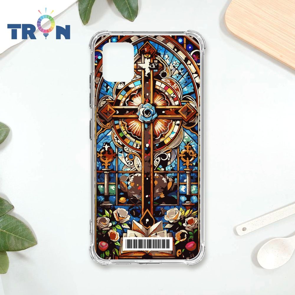  TRON 三星 NOTE 10 LITE 十字架彩繪玻璃  載具 四角防摔殼 手機殼