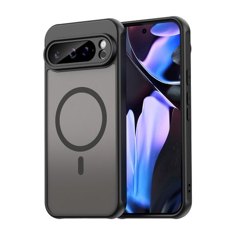 Google Pixel10 Pro XL凡盾磁吸磨砂膚感半透明PC背蓋+TPU軟邊框手機殼保護殼保護套