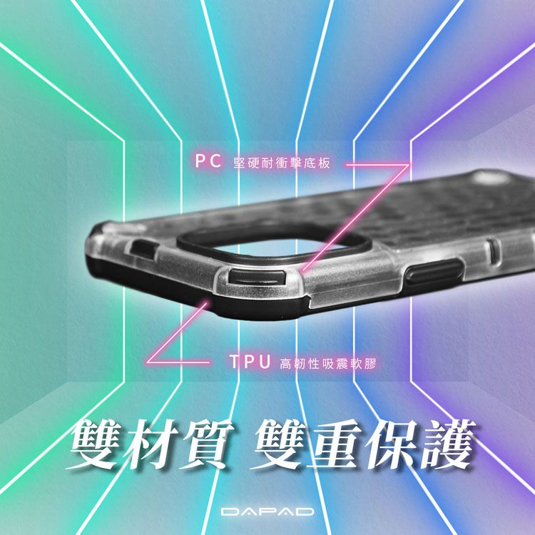 PC 堅硬耐衝擊底板TPU 高韌性吸震軟膠雙材質 雙重保護DAPAD