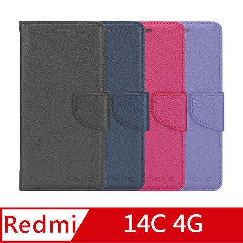 XIEKE Redmi 14C 4G 月詩蠶絲紋皮套