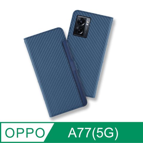 CASE SHOP CASE SHOP OPPO A77(5G) 側掀站立式皮套-藍