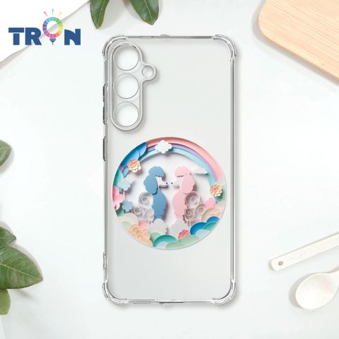 TRON 三星 S23 FE 可愛紙雕貴賓狗 四角防摔殼 手機殼