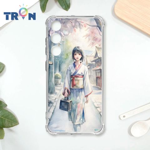 TRON 三星 S23 FE 水彩少女 四角防摔殼 手機殼