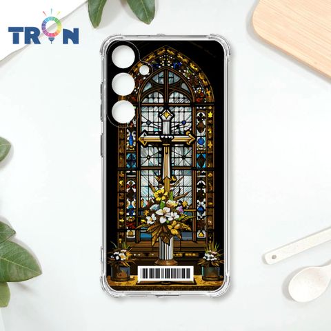 TRON 三星 S23 FE 十字架彩繪玻璃  載具 四角防摔殼 手機殼