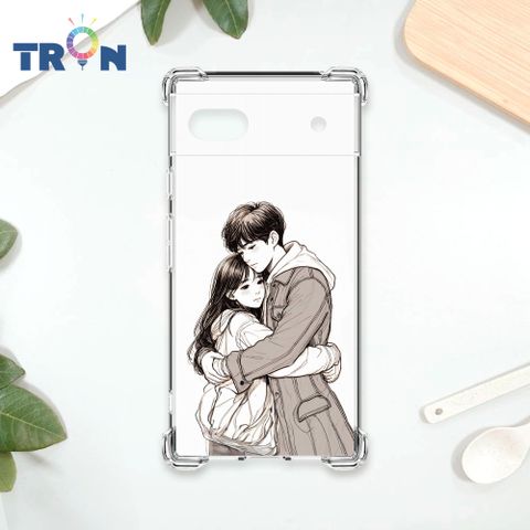 TRON GOOGLE Pixel 6A 情侶深情擁抱素描系列 四角防摔殼 手機殼