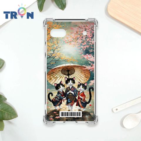 TRON GOOGLE Pixel 6A 日系撐傘在櫻花下跳舞的3隻貓咪系列  載具 四角防摔殼 手機殼