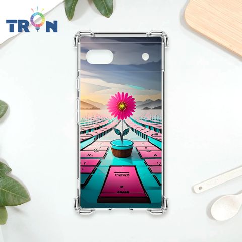 TRON GOOGLE Pixel 7A 桃藍色花朵系列 四角防摔殼 手機殼