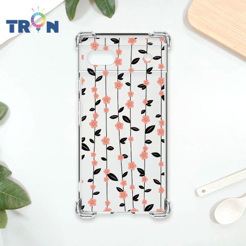 TRON GOOGLE Pixel 7A 條紋透明小花A款 四角防摔殼 手機殼