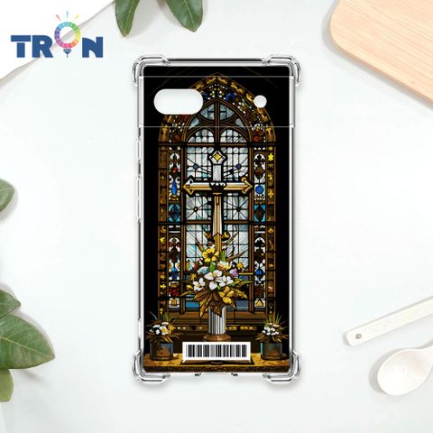 TRON GOOGLE Pixel 7A 十字架彩繪玻璃  載具 四角防摔殼 手機殼