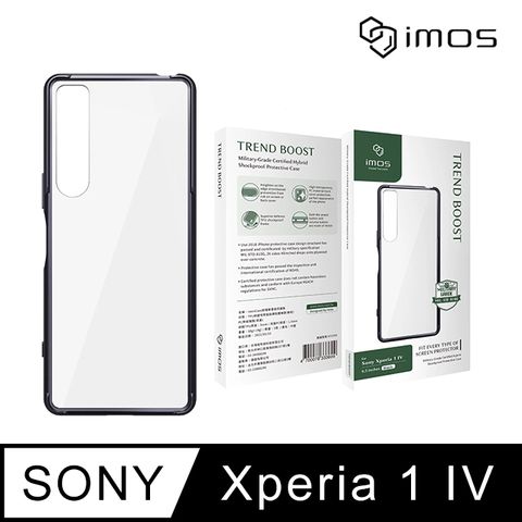 imos SONY Xperia 1 IV TREND BOOST 軍規認證雙料防震保護殼-黑色