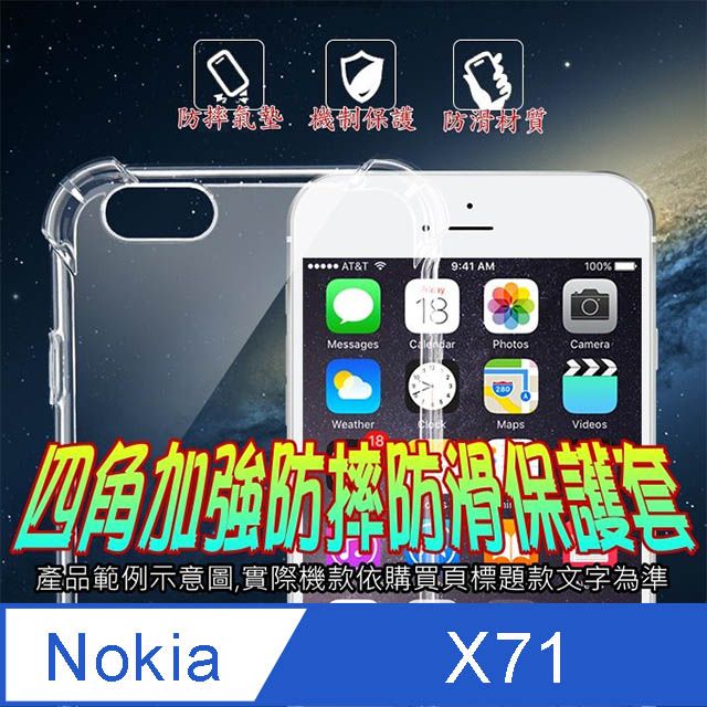 Nokia 諾基亞  X71 四角加強防摔防滑保護套