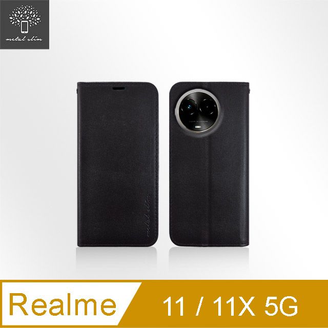 Metal-Slim Realme 11/11X 5G 高仿小牛皮多卡位TPU站立皮套