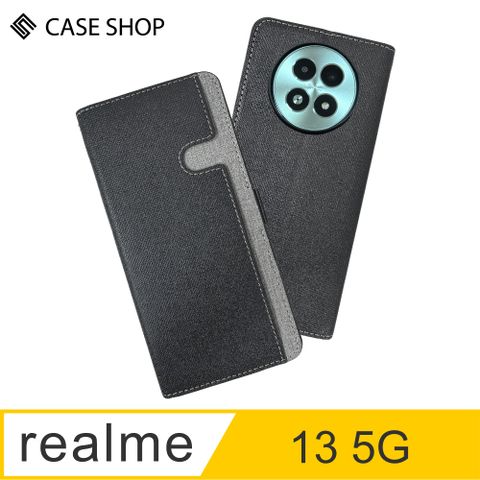 CASE SHOP realme 13 5G前收納側掀皮套-黑