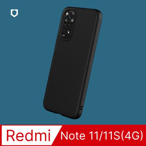 【犀牛盾】紅米 Note 11(4G Global)/Note 11S (6.5吋) SolidSuit 經典防摔背蓋手機保護殼-黑色