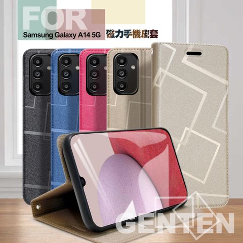 GENTEN for Samsung Galaxy A14 5G 極簡立方磁力手機皮套