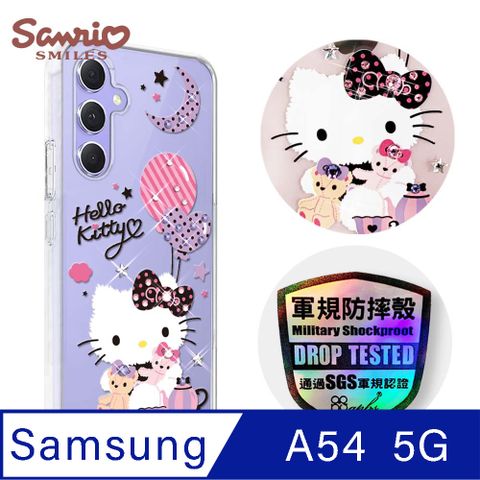 APBS 三麗鷗 Samsung Galaxy A54 5G 輕薄軍規防摔彩鑽手機殼-凱蒂夜未眠