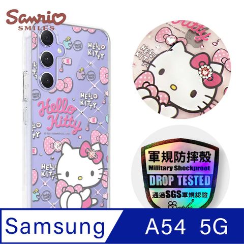 APBS 三麗鷗 Samsung Galaxy A54 5G 輕薄軍規防摔彩鑽手機殼-凱蒂粉幸運