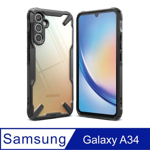 Rearth 三星 Galaxy A34 5G(Ringke Fusion X) 抗震保護殼(黑)