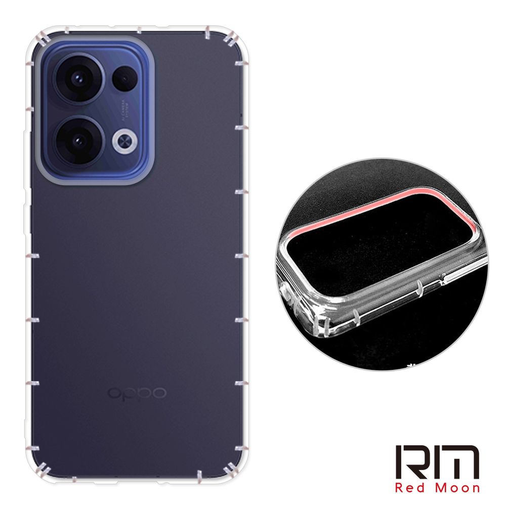 RedMoon OPPO Reno13 5G 手機殼貼4件組 空壓殼-9H玻璃保貼2入+3D全包鏡頭貼