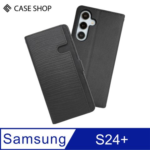 CASE SHOP Samsung  S24+ 前收納側掀皮套-黑