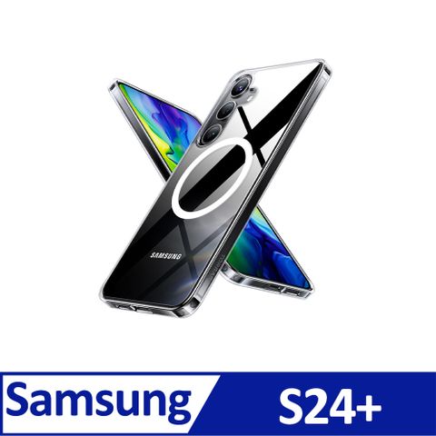 TORRAS 圖拉斯 Diamond-Mag Samsung S24+ 抗黃化MagSafe防摔手機殼|極致清透 自帶磁吸