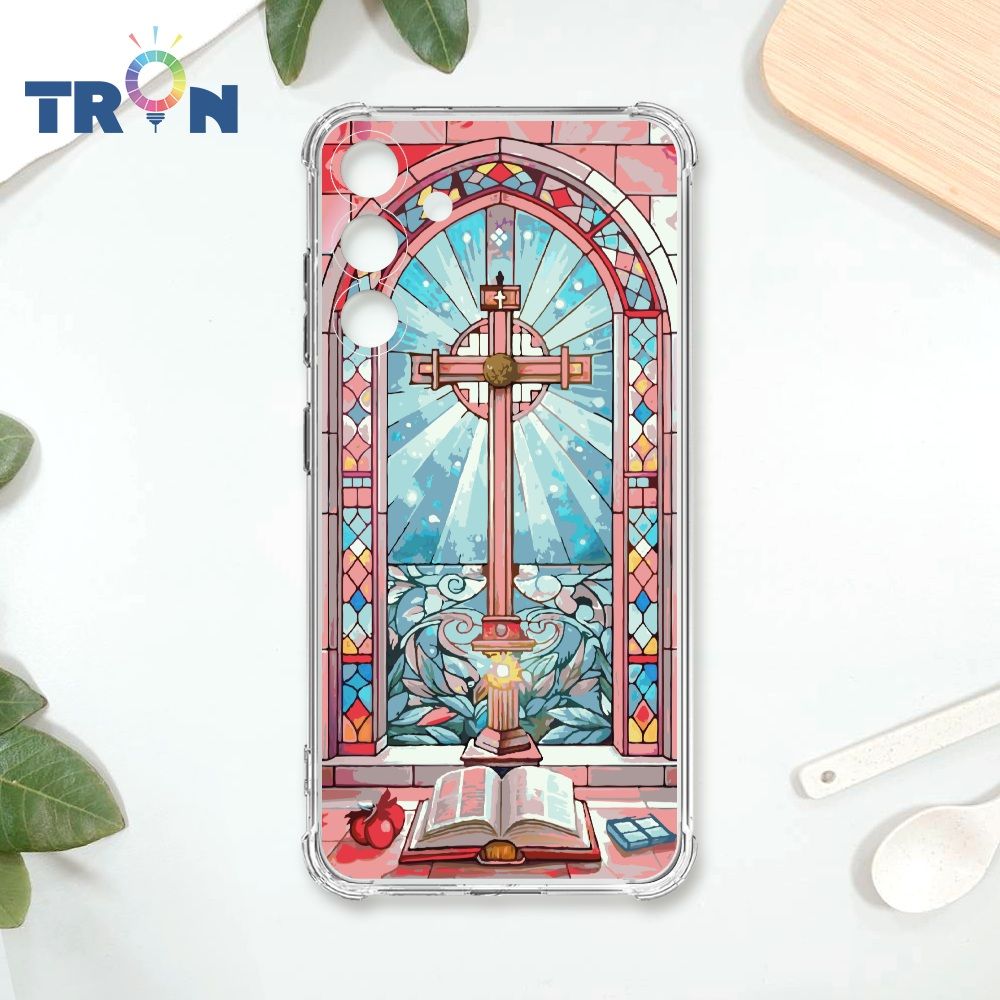  TRON 三星 S24 PLUS 十字架彩繪玻璃 四角防摔殼 手機殼