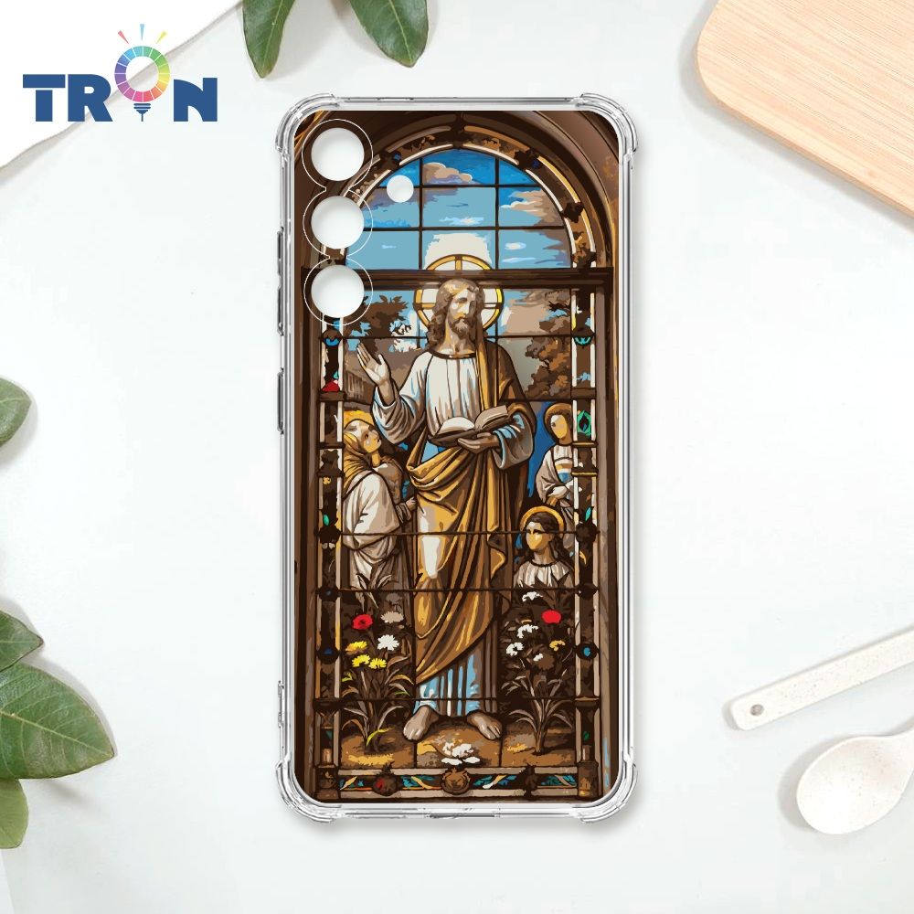  TRON 三星 S24 PLUS 耶穌彩繪玻璃 四角防摔殼 手機殼