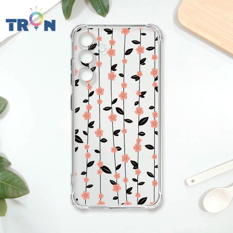 TRON 三星 S24 PLUS 條紋透明小花A款 四角防摔殼 手機殼