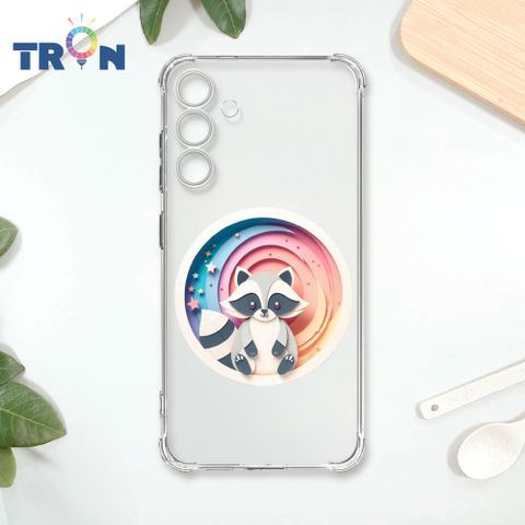 TRON 三星 S24 PLUS 可愛紙雕浣熊 四角防摔殼 手機殼