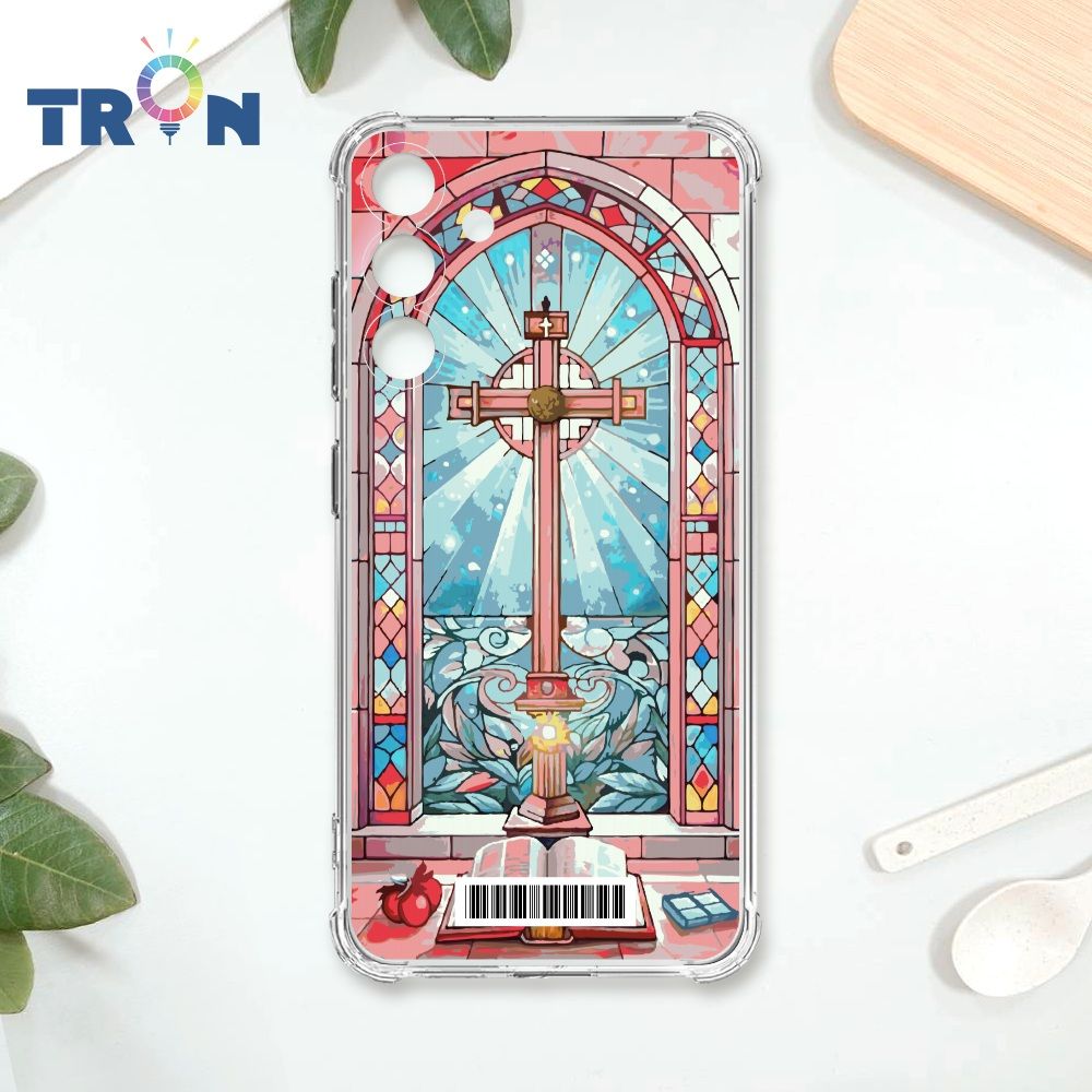  TRON 三星 S24 PLUS 十字架彩繪玻璃  載具 四角防摔殼 手機殼