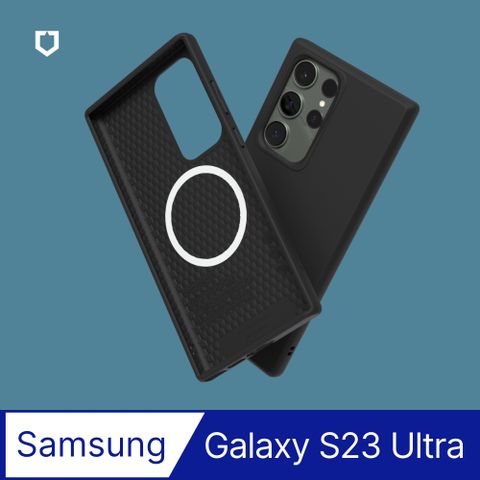 【犀牛盾】Samsung Galaxy S23 Ultra(6.8吋)SolidSuit(MagSafe 兼容) 防摔背蓋手機保護殼-經典黑