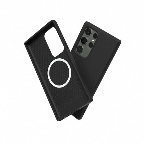 【犀牛盾】Samsung Galaxy S23 Ultra(6.8吋)SolidSuit(MagSafe 兼容) 防摔背蓋手機保護殼-經典黑