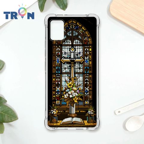 TRON 三星 A51 十字架彩繪玻璃 四角防摔殼 手機殼