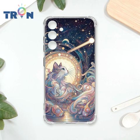 TRON 三星 A15 5G 夏夜流星與貓 四角防摔殼 手機殼