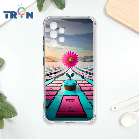 TRON 三星 A52/52s 桃藍色花朵系列 四角防摔殼 手機殼