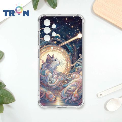 TRON 三星 A53 5G 夏夜流星與貓 四角防摔殼 手機殼