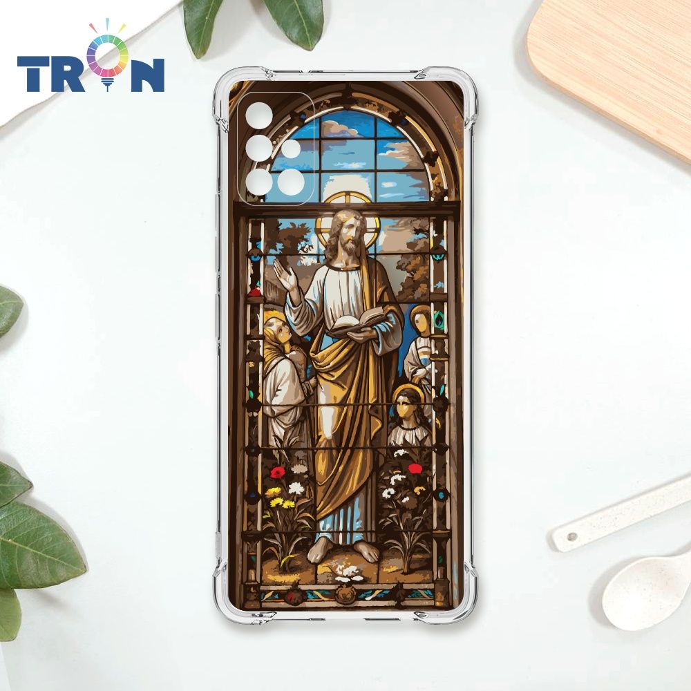  TRON 三星 A71 5G 耶穌彩繪玻璃 四角防摔殼 手機殼