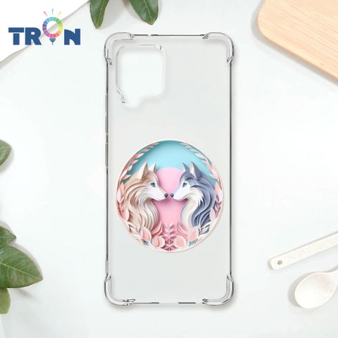 TRON 三星 A42 可愛紙雕哈士奇 四角防摔殼 手機殼