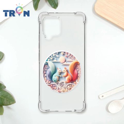 TRON 三星 A42 可愛紙雕松鼠 四角防摔殼 手機殼
