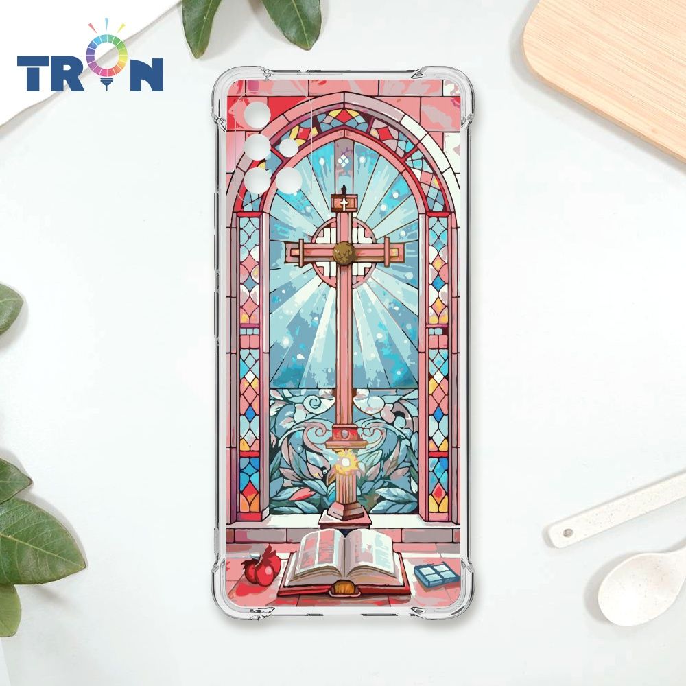  TRON 三星 A71 5G 十字架彩繪玻璃 四角防摔殼 手機殼