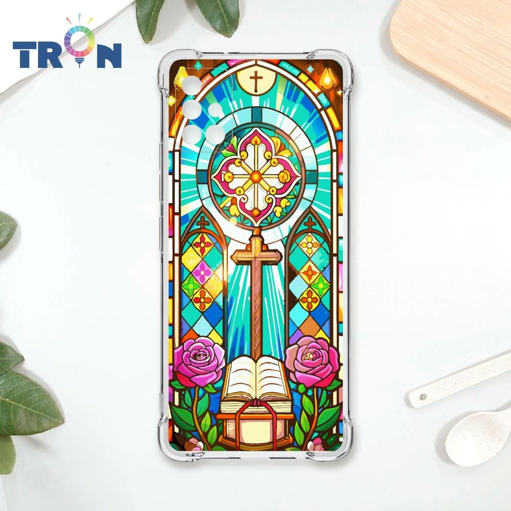  TRON 三星 A71 5G 十字架彩繪玻璃 四角防摔殼 手機殼