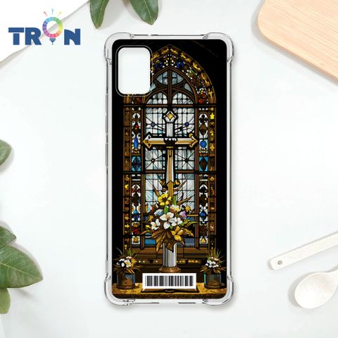 TRON 三星 A51 十字架彩繪玻璃  載具 四角防摔殼 手機殼
