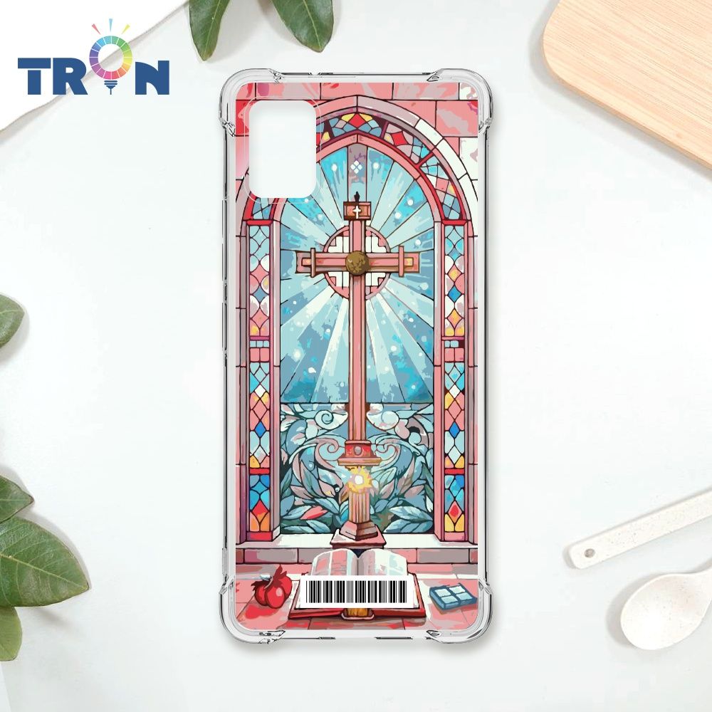  TRON 三星 A51 十字架彩繪玻璃  載具 四角防摔殼 手機殼