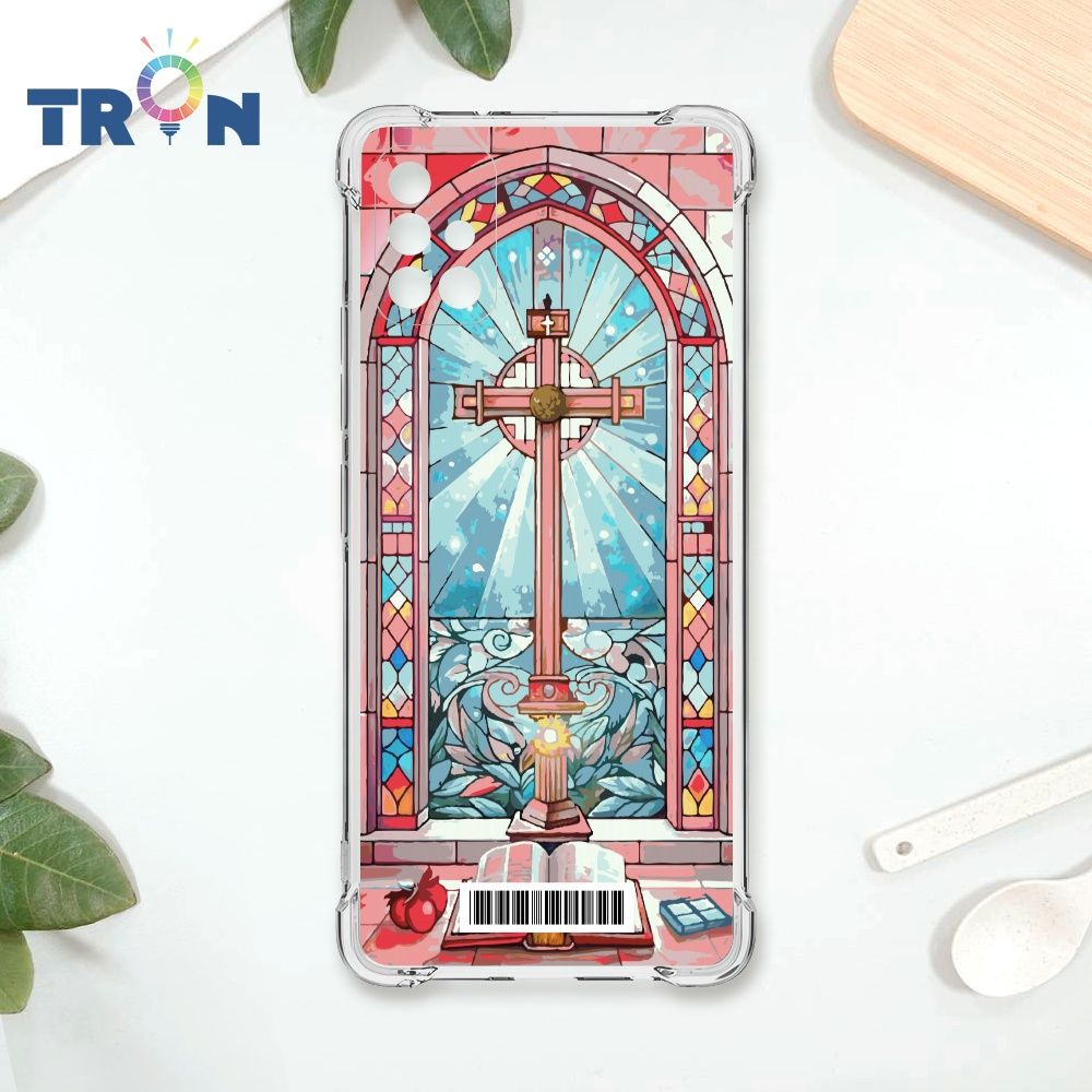  TRON 三星 A71 5G 十字架彩繪玻璃  載具 四角防摔殼 手機殼