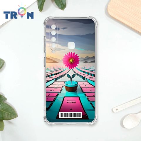 TRON 三星 A9 (2018) 桃藍色花朵系列  載具 四角防摔殼 手機殼