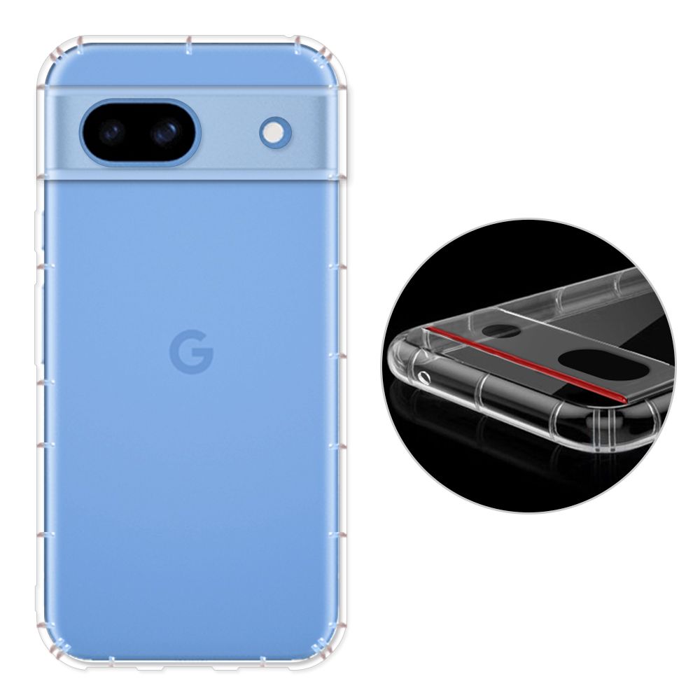 RedMoon Pixel 8a 手機殼貼3件組 鏡頭全包覆空壓殼-9H玻璃保貼2入