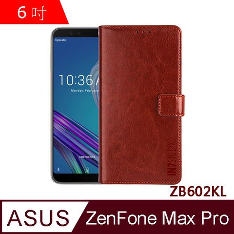 IN7 瘋馬紋 ASUS ZenFone Max Pro (ZB602KL) 錢包式 磁扣側掀PU皮套 吊飾孔 手機皮套保護殼-棕色