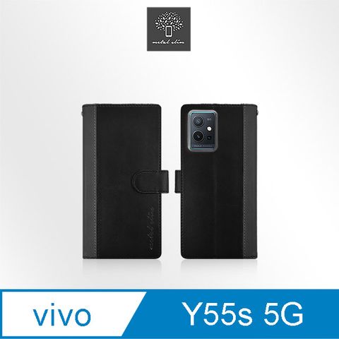 for Vivo Y55/Y55s 5G雙料撞色前扣磁吸內層卡夾皮套